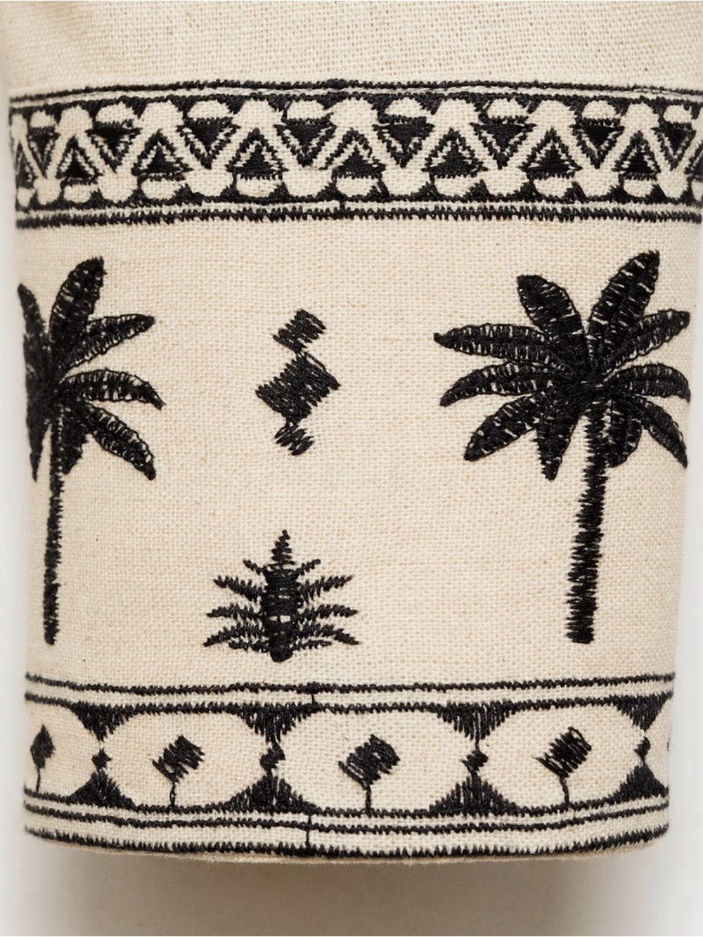MNG MANGO NWT Beige Palm-Print Button Front Top - Picture 4 of 5